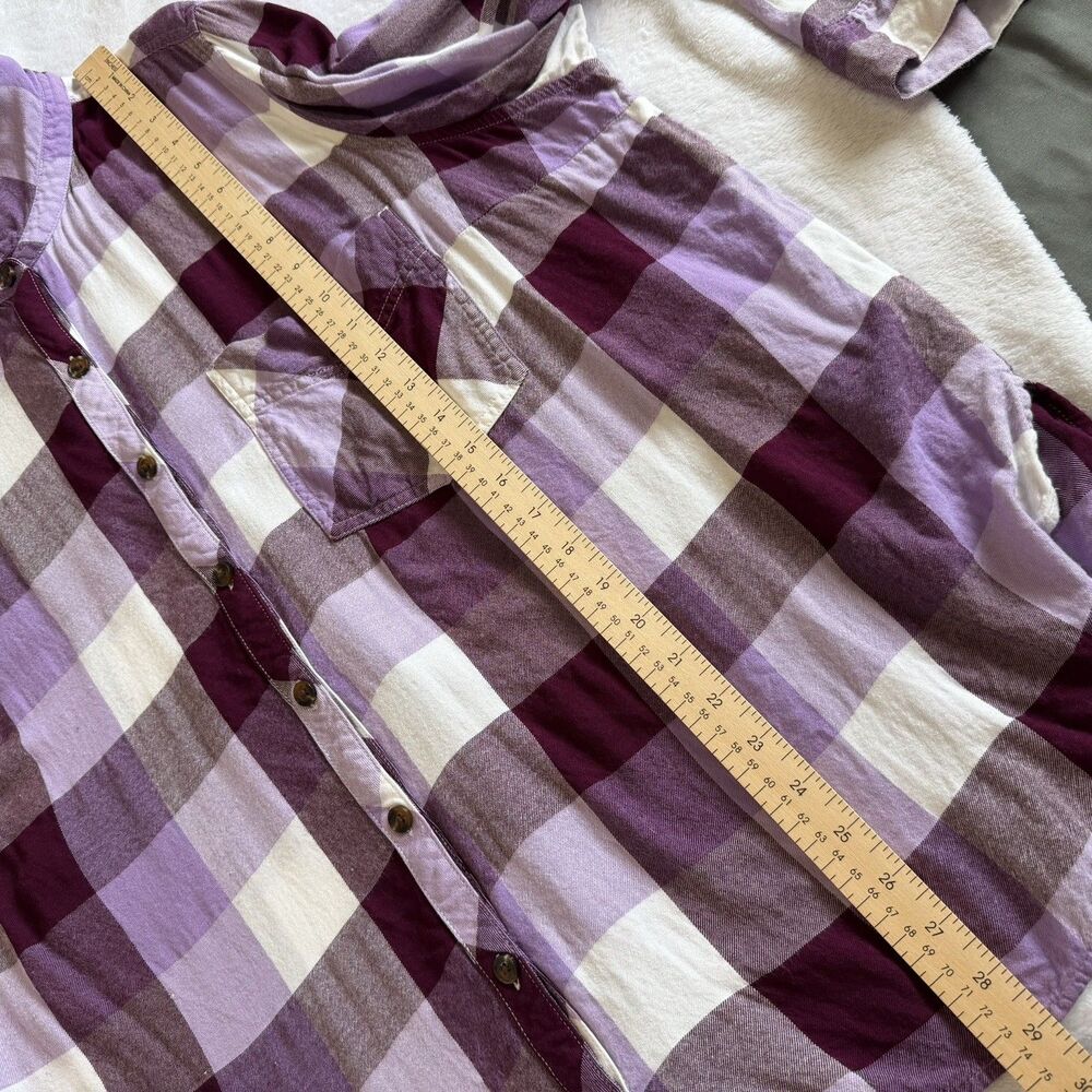 Terra &‎ Sky Women's Plus Size 3X Purple Plaid Button Down Shirt - Picture 16 of 16